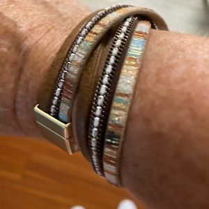 Faux leather wrap bracelet
